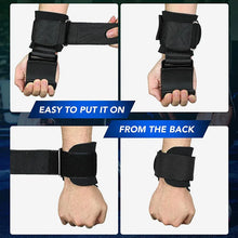 Load image into Gallery viewer, Weight Lifting Hook Grips With Wrist Wraps Hand-Bar Wrist Strap Gym Fitness Hook Weight Strap Pull-Ups Power Lifting Gloves