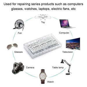 Glasses Repair Screw Set - 18 Specification Accessories Kit & Box