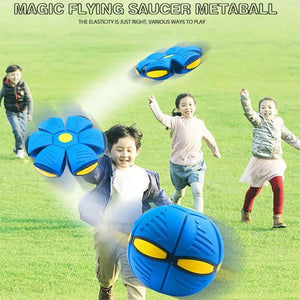 Blue Flying Saucer Ball - Outdoor Parent-Child Toy, Foot Magic Deformation Stress Relief