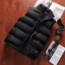 Load image into Gallery viewer, Men’s Warm Vest Jacket – Waterproof Sleeveless Winter Coat with Zipper &amp; Stand-up Collar