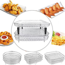 Load image into Gallery viewer, 3Layers Air Fryer Rack Stainless Steel Stackable Grill Food Dehydrator Basket Air Fryer Accessory  Cook Several Food in One Time