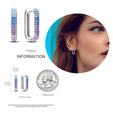 Load image into Gallery viewer, 925 Silver Hoop Earrings  For Woman Pendientes Zircon Heart Shape Star Eardrop Original Earring Fashion Jewelry
