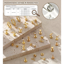 Load image into Gallery viewer, Bobisty 1pc Earrings Surgical Stainless Steel Earrings for Women Dainty Flat Back Earring Stud Hoop Cartilage for Sensitive Ears