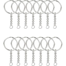 Load image into Gallery viewer, 30PCS Split Key Ring Chain Silver Metal Parts Jump Rings Connector DIY Jewelry