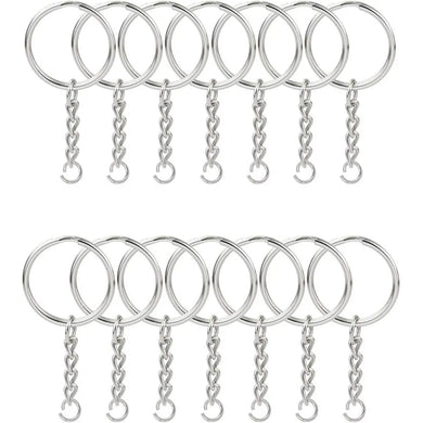 30PCS Split Key Ring Chain Silver Metal Parts Jump Rings Connector DIY Jewelry