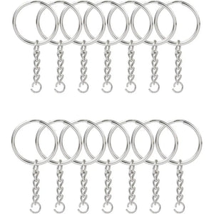 30PCS Split Key Ring Chain Silver Metal Parts Jump Rings Connector DIY Jewelry