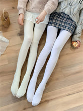 Load image into Gallery viewer, Fall Winter Adult Pantyhose Milk White Silk Socks for Girls Lolita Velvet Thin Bottom Jumpsuit Socks Women