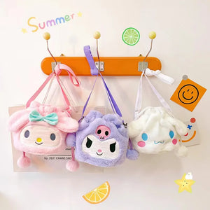 New Sanrio Plush Doll Bag - Cute Kuromi Crossbody Bag, Soft Jade Guigou Shoulder Bag