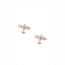 Load image into Gallery viewer, Tiny Airplane Studs: Hypoallergenic, Sleep-In Earrings