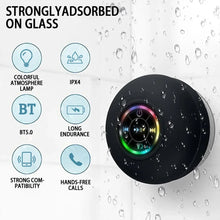Load image into Gallery viewer, Portable Wireless Bluetooth Speaker LED IPX4 Waterproof Loudspeaker Outdoor Bathroom Large Suction Cup Mini Stereo Sound Box
