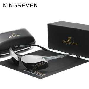 KINGSEVEN Cycling Polarized Sunglasses - UV400 Mirror Lens Aluminum Frame for Men/Women