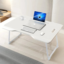 Load image into Gallery viewer, Folding Laptop Bed Desk With Cup Holder Multifunctional Dormitory Bedroom Bed Desk With Drawer Portable Desk