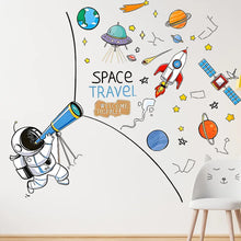 Load image into Gallery viewer, Astronaut Planet Wall Sticker Space Theme Kids Room Self-Adhesive Decor