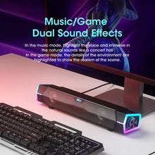 Load image into Gallery viewer, 4D Computer Speakers Bluetooth 5.0 Wired Loudspeaker Surround Soundbar Speaker Stereo Subwoofer Sound bar for Laptop Notebook PC