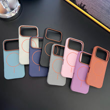 Load image into Gallery viewer, Frosted Hit Color Lichee Pattern Magnetic Phone Case For iPhone 17 Air 16 15 14 13 12 11 Pro Max Plus For Magsafe TPU Soft Cover