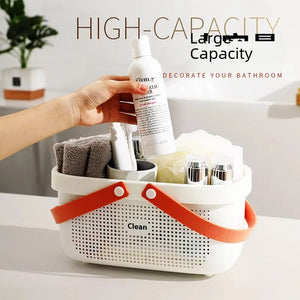 Portable Plastic Storage Basket Bathing Toiletries Organizer Modern Simple Style