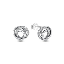 Load image into Gallery viewer, Original 925 Sterling Silver Earrings 2025 Stud Hoop Crystal Earings For Women Rose Gold Crown Heart Infinity Bee Earing Jewelry