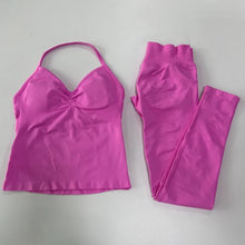 Load image into Gallery viewer, No Logo Seamless Gym Set Women Tank Tops High Waist Scrunch Yoga Leggings Fitness Clothes Workout Sets Gym Suit Activewear
