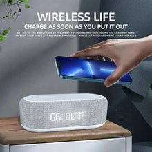Load image into Gallery viewer, Alarm Clock Wireless Chargers Pad Phone Bedroom Lamp Night Light Desk Thermometer For iPhone 17 16 15 14 13 Fast Charging Dock