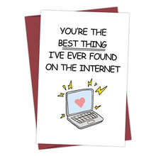 Load image into Gallery viewer, Funny Online Dating Card, Anniversary Card for Him Her, Birthday Card for Online Lover, Cyber Love Greeting Card for Men Women