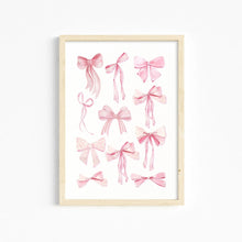 Load image into Gallery viewer, Trendy Pink Wall Art Bows Cherry Balloon Puppy Butterfly Canvas Painting Posters and Prints College Apartment Girl&#39;s Room Decor