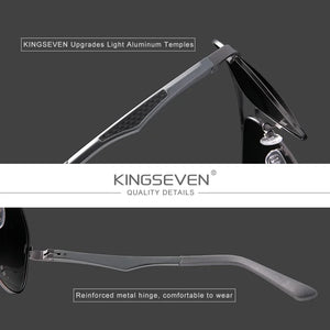 KINGSEVEN Polarized Aviator Sunglasses Men Aluminum UV400 Outdoor Travel Shades