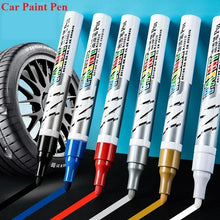 Load image into Gallery viewer, Car paint scratches repair brush pen waterproof water paint marker pen car tire tread care automotive  black white red silver