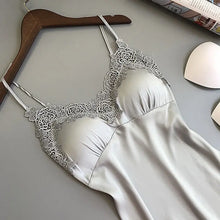 Load image into Gallery viewer, Sexy Pajamas Women's Silk Suspender Nightdress Ladies Spring And Summer Ice Silk Thin Halter Home Service Satin Night Dresses