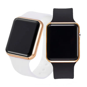 Digital LED Watch – Unisex Square Design with Silicone Strap