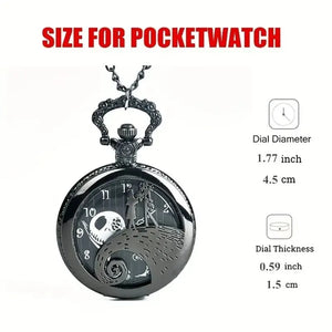 Skeleton Quartz Pocket Watch Vintage Pendant Chain Necklace Fashion Timepiece