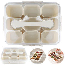 Load image into Gallery viewer, Divided Serving Tray Food Dispenser Kitchen Storage Box 9 Compartments Snack Box for Candy, Nuts, Cookies, Fruit Storage Box