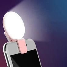 Load image into Gallery viewer, Mobile Phone LED Selfie Ring Light Portable Mini Durable Practical Three Stop Dimming Circle Photography Clip Fill Light