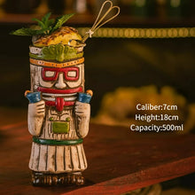 Load image into Gallery viewer, Hawaiian Style Brown Tiki Mug Creative Cocktail Mug Cup Zombie Ceramic Tiki Mug Drinkware Cup Mug For Tiki Bar Party