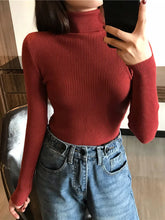 Load image into Gallery viewer, Turtleneck Sweater Womens 2025 Autumn Winter Tops Korean Slim Women Pullover Jumper Knitted Sweater Pull Femme Hiver Truien