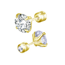 Load image into Gallery viewer, TOP 4 Color Titanium Steel Stud Earrings for Men Women CZ Zircon Screw Silver Black Rose Golden Earring Best Gift Jewelry