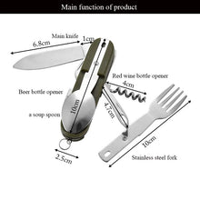 Load image into Gallery viewer, 7-in-1 Multifunctional Stainless Steel Tableware - Foldable Fork Spoon Knife, Camping