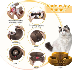 Magic Cat Scratch Organ Board - Interactive Cat Toy with Ball, Climbing Frame Scratcher