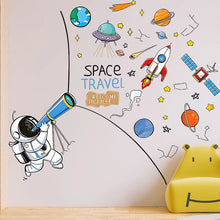 Load image into Gallery viewer, Astronaut Planet Wall Sticker Space Theme Kids Room Self-Adhesive Decor