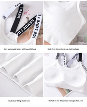Load image into Gallery viewer, Sports underwear Women Yoga Fitness Seamless Crop Top Wide Letter Straps Comfortable Workout Activewear