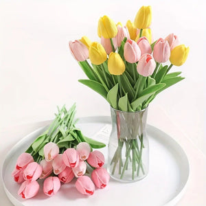 5/10Pcs Artificial Tulip Flowers - PE Foam Fake Bouquets for Wedding & Home Decor