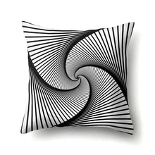 Load image into Gallery viewer, Geometric Print Pillowcase Set 45x45CM Black White Striped Plaid Cushion Cover x2