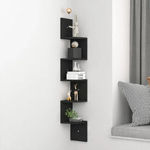 Load image into Gallery viewer, 5-layer wooden wall rack corner rack wall-mounted bookshelf modern simple home decoration storage