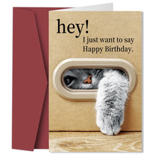 Load image into Gallery viewer, 1pc Cute Cat Birthday Card, Playful Kitty Paw Design,Happy Birthday Card with Envelope, Best Gift for Cat Lover, Family, Friends