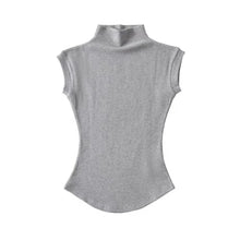 Load image into Gallery viewer, Women&#39;s Sleeveless Turtleneck Tank - Slim Fit Mock Neck Summer Top