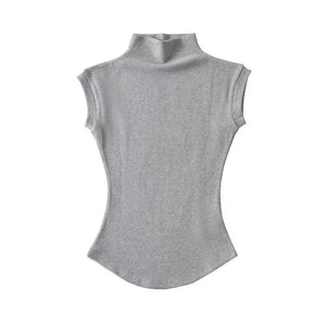 Women's Sleeveless Turtleneck Tank - Slim Fit Mock Neck Summer Top