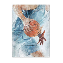 Load image into Gallery viewer, Football Basketball Poster Canvas Painting – Modern Sports Wall Art