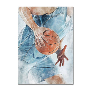 Football Basketball Poster Canvas Painting – Modern Sports Wall Art