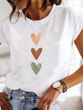 Load image into Gallery viewer, Women&#39;s Graphic Tee Love Heart Print Short Sleeve Casual T-shirt Summer Fashion