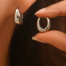 Load image into Gallery viewer, Vintage Chunky Stainless Steel Hoop Earrings For Women Fashion Simple Round Circle Simple Earrings Party Jewelry Holiday Gifts