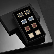 Load image into Gallery viewer, Men&#39;s Copper Cufflinks &amp; Tie Clip Set - Luxury Wedding Gifts, Round/Square Design